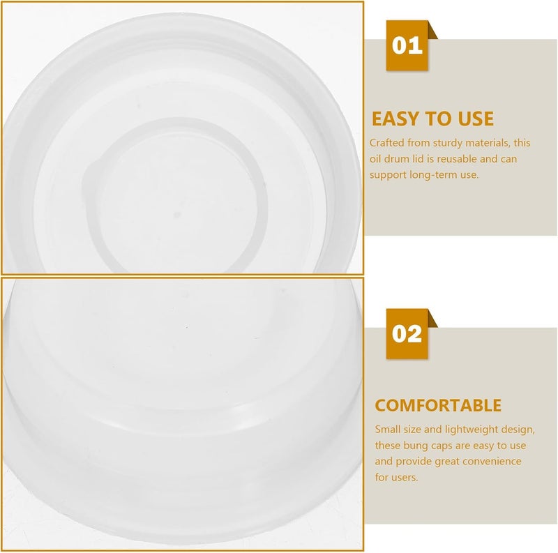 TOPPERFUN 20Pcs Barrel Lids, 1.9in Plastic Barrel Oil Plugs with Pull Rings, White Industrial Bucket Sealing Lids, Gallon Bucket Plugs for 20L, 25L, 30L - Image 3